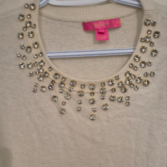 LILLY PULITZER  Rhinestone Odetta Sweater Sz.Med. - Picture 4 of 6